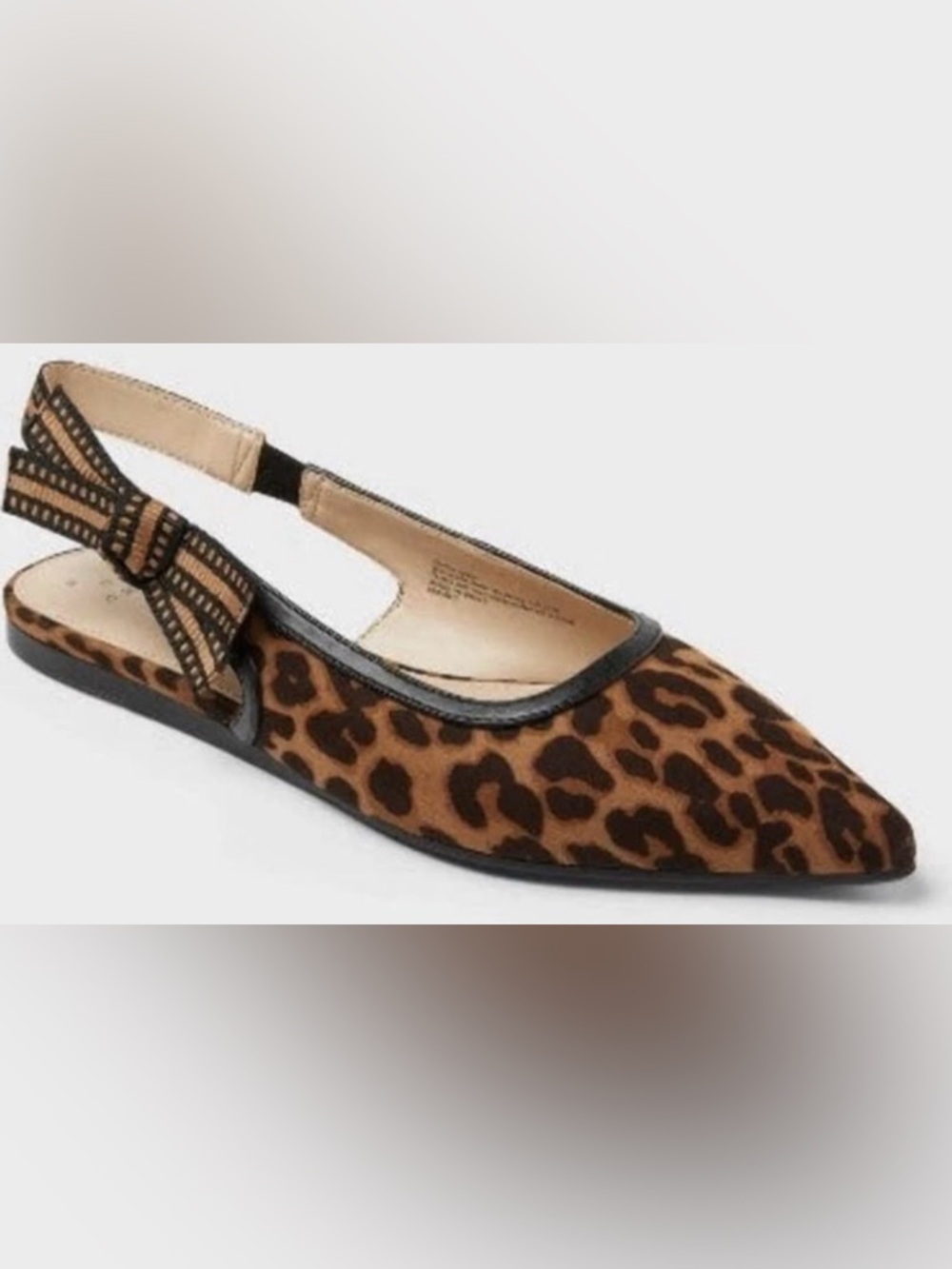 Leopard Print Slingback Ballet Flat - Brown